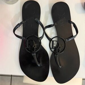 Dior Black Logo Women's Sandals